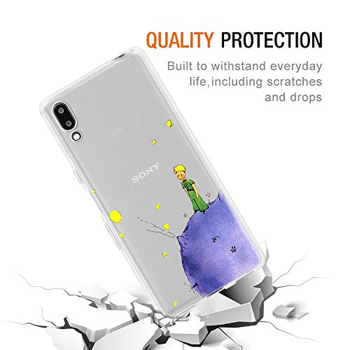 Yoedge Funda Sony Xperia L3, Cárcasa Silicona Transparente con Dibujos Animados Diseño Antigolpes Suave [El Principito] Resistente Bumper Case para Sony Xperia L3 (Púrpura)