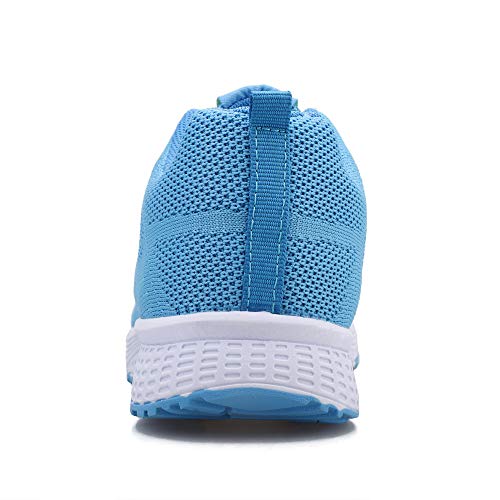 Youecci Zapatillas de Deportivos de Running para Mujer Deportivo de Exterior Interior Gimnasia Ligero Sneakers Fitness Atlético Caminar Zapatos Transpirable Luna Azul 42 EU