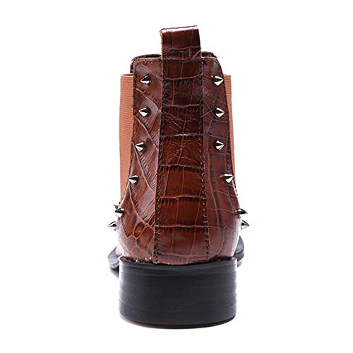 YQSHOES Botas De Hombre, Peluquería, Zapatos De Estilista, Zapatos De Cuero De Moda Casual,Marrón,37EU/4.5UK/5US