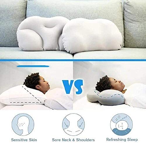 yunjing - Almohada para dormir en la nube, cómoda almohada para dormir en todo el mundo, cómoda y transpirable almohada para dormir de lado, espalda y estómago (azul marino, 1 unidad)