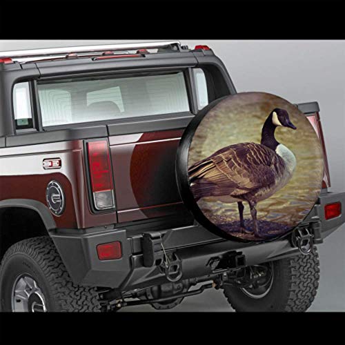 Yushg Goose Animal Bird Aves de Corral Greylag Goose Gander Protectores de neumáticos Jeep Liberty Cubierta de neumático de Repuesto Cubierta de neumático Impermeable UV Sun 14"- 17" Apto para je