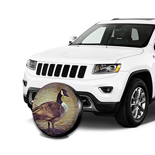 Yushg Goose Animal Bird Aves de Corral Greylag Goose Gander Protectores de neumáticos Jeep Liberty Cubierta de neumático de Repuesto Cubierta de neumático Impermeable UV Sun 14"- 17" Apto para je