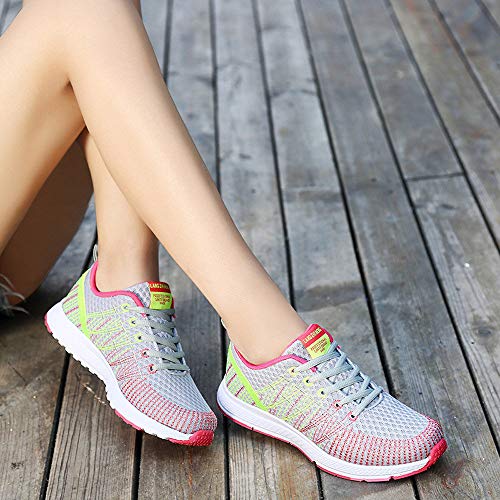 Zapatillas de Deporte Respirable para Correr Deportes Zapatos Running Cojines de Aire Calzado Mecedora Net para Estudiante Volar Zapatos Deportivas de Mujer Gimnasia Ligero Sneakers Atletismo riou