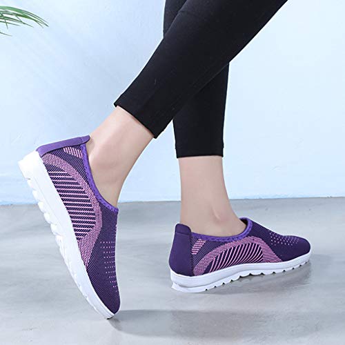 Zapatillas de Deportivos de Running para Mujer Gimnasia Ligero Sneakers Zapatos Casuales Transpirables de Fondo Plano Deporte Zapatos Perezosos Comodas riou