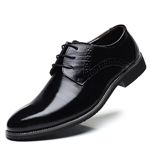 Zapatos Oxford Hombre, Brogue Cuero Boda Negocios Calzado Vestir Cordones Derby Negro Marron Azul Rojo Amarillo 37-48EU BK44