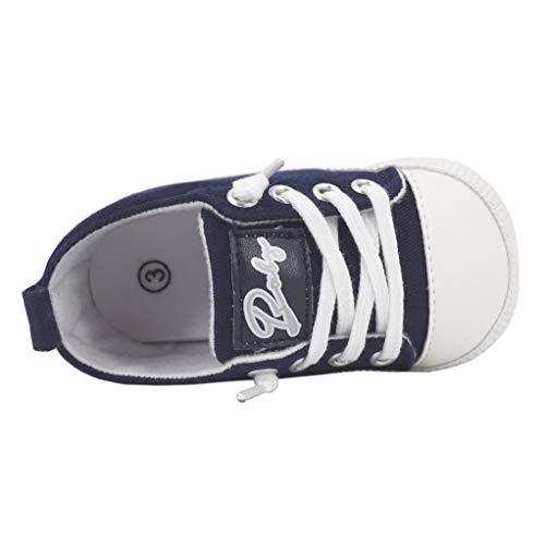 Zapatos para bebé Auxma La Zapatilla de Deporte Antideslizante del Zapato de Lona de la Zapatilla de Deporte para 3-6 6-12 12-18 M (3-6 M, Azul)