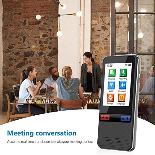 ZHUYU Inteligente traductor de la Lengua de Dispositivos, Inteligente bidireccional instantáneo traductor de la Voz con 2.4inch HD de Pantalla táctil, Compatible con Global 2.4G WiFi Hotspot, Soporte