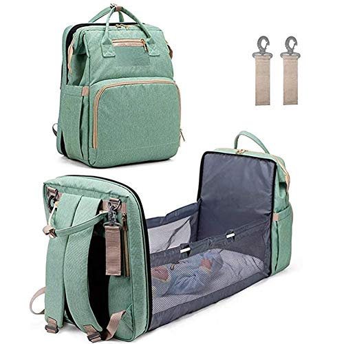 ZXLLO Cuna de Viaje para bebé Multifuncional Portabebés Cuna Ligera Convertible Viaje Al Aire Libre Camping Camping Bolsa De Almacenamiento De Viaje Multifuncional,Light Green