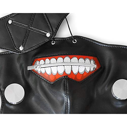 1 juego de máscaras 3D de Tokyo Ghoul Kaneki Ken para cosplay con parche de ojos, máscara de fiesta de Halloween, accesorios para hombre y mujer (negro) disfraz de Halloween