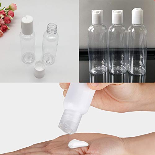 10 Pcs Trasparente Bottiglie da Viaggio,Bottigliette Ricaricabili con Tappo a Pressione con Due Imbuti Bottiglie Vuoto Trasparente per Lozioni Liquide, Bottiglie Plastica vuote da Viaggio (100 ml)