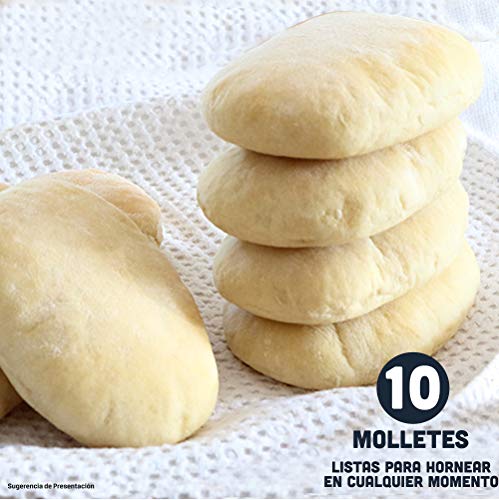 10 x Molletes XXL de Pan SiempreTierno 100 grs (1000 grs total) · Dura hasta 88 dias sin necesitad de frio ni congelación · Ideal para cualquier momento · Embolsadas en Atmosfera Protectora.