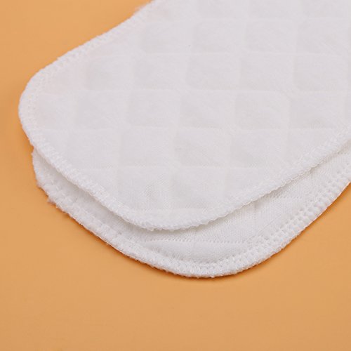 10pcs Pañales De Tela De Algodón Lavable Pañales Reutilizables De Alta Absorbencia Suave y Seguro Inserta Revestimientos En Todas Las Pieles Recién Nacidos Bebés Pequeños Recién(Insertar 3 Capas)