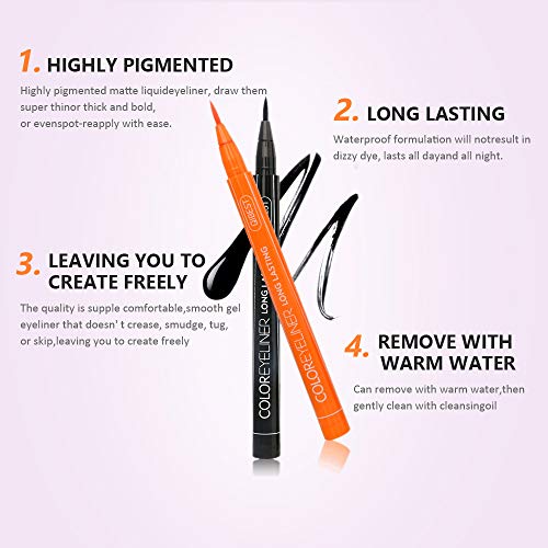 12 Colors Matte Liquid Eyeliner Set, Waterproof Superstay Long Lasting Matte Eye Liner Pencil by Rechoo