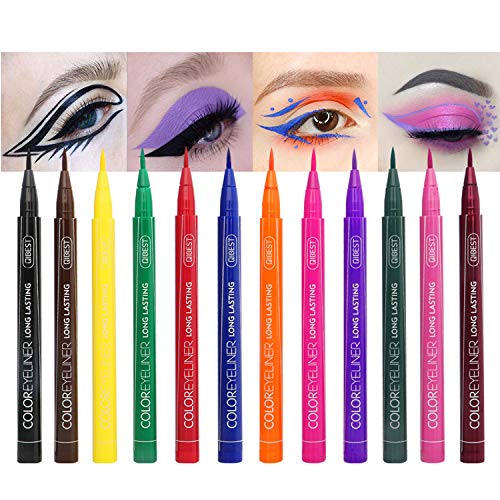 12 Colors Matte Liquid Eyeliner Set, Waterproof Superstay Long Lasting Matte Eye Liner Pencil by Rechoo