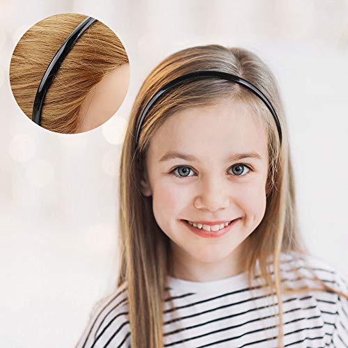 12pcs Diadema Pelo Mujer Niña, Diadema Plástico Diadema con Dientes, 6pcs Diadema Negra con 6pcs Diadema de Leopardo, Decoración de Pelo para Mujeres Chicas Niñas