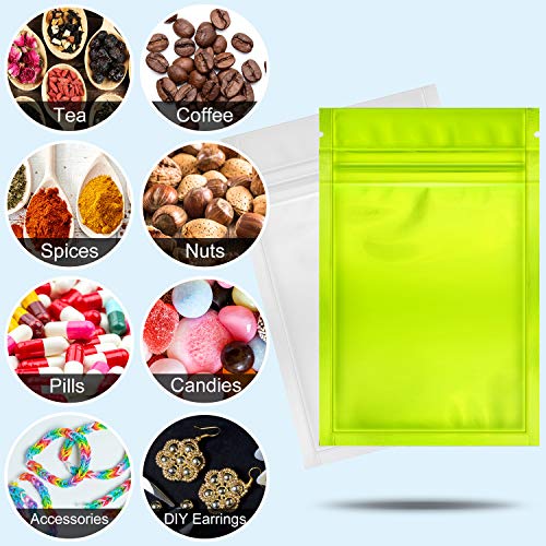 150 Piezas Bolsa Mylar con Cierre Bolsa de Almacenar Alimentos Resellable Bolsa de Papel Aluminio a Prueba de Olor para Alimentos Café Frijoles Dulces Autosellado, 3 Colores, 3,1 x 4,7 Pulgadas