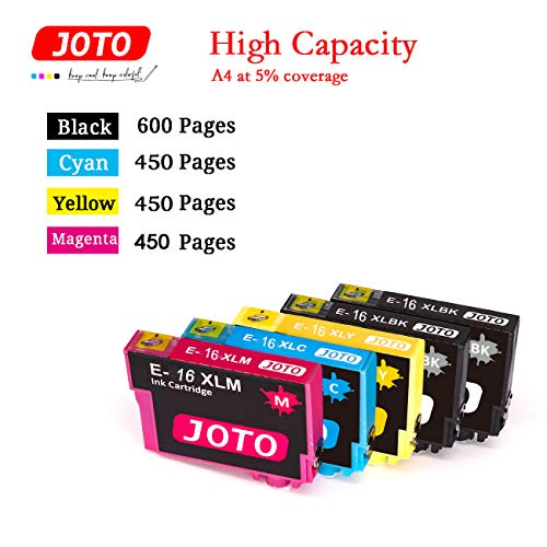 20 - JOTO 16XL Cartuchos de Tinta Reemplazo para EPSON 16 XL 16XL Alta Capacidad Compatible con Workforce WF-2630 WF WF-2510WF WF-2530WF WF-2650DWF WF-2760DWF WF-2630WF WF-2750DWF WF-2010W