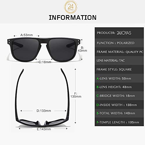 24 JOYAS Gafas de Sol Surf Sport Polarizadas con Funda y Gamuza para Mujer y Hombre (Naranja)