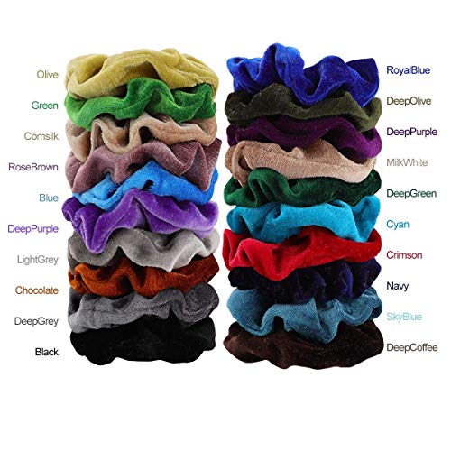 40 Unids Gomas para el Cabello Velvet Elastic Hair Bandas de Goma Gomas para el Cabello Gomas para el Pelo Cuerdas Gomas para el Pelo-40 colores surtidos Pony Tail Holder