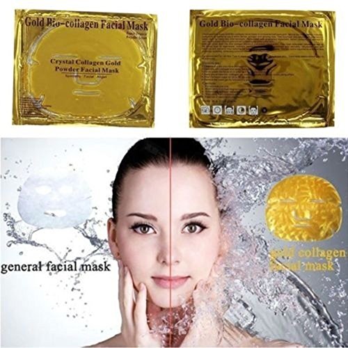 5 Pack oro Colágeno Máscara de colágeno Crystal – Anti envejecimiento, arrugas, Hidratante, imperfecciones, Firming, tonificación, ojeras, suavizado de piel, natural Lift, cuidado de la piel