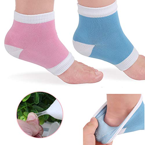 5 Pares calcetines hidratantes, calcetines de gel para el talón, calcetines abiertos para aliviar el dolor del talón, cómodos y suaves, con ventilación, para el cuidado de la piel seca y agrietada