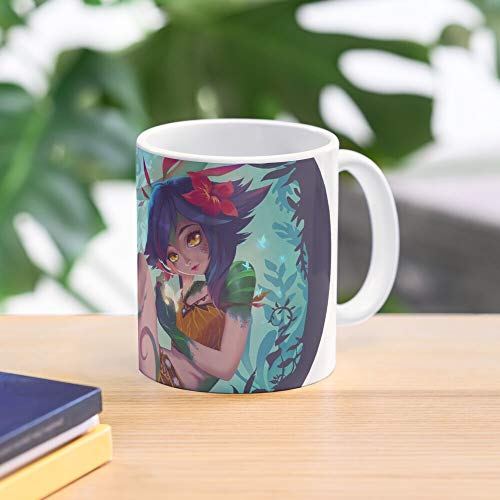 5TheWay Neeko Skin Middle Lane Champion Kda LOL Ap Cute - - Taza de café de Regalo de Moda Superventas Negra, Blanca, Cambia de Color 11 onzas, 15 onzas para Todos…