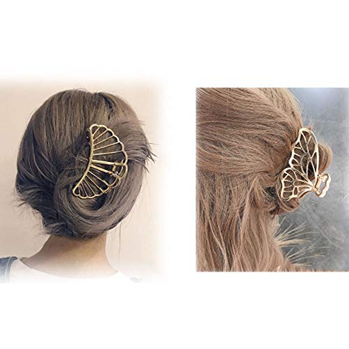 6 Piezas de Metal Pinzas para el Cabello, Clip Agarre Pelo Hebilla Antideslizante Accesorios para el Cabello Mujer Niñas Sostenedor de Pelo,para Ducha, Maquillaje, Accesorios(6 tipos de forma)