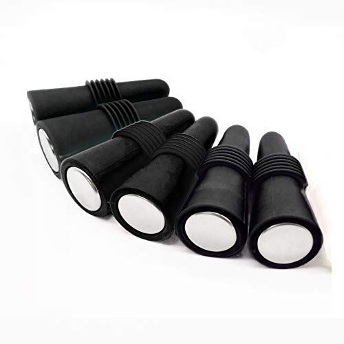 8 Piezas de Tapones de Vino, CNYMANY sellador de Botellas de Silicona Reutilizable con Agarre Superior para Mantener el Vino Fresco, Color Negro