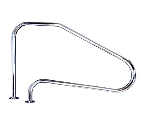 87468013.Pasamanos baranda de bajada para piscina FX L.1219mm A.Inox AISI 316L Dos puntos de apoyo un escalón con tramo recto de 203 mm + tramo inclinado pletinas + tornillos + tacos + embellecedores