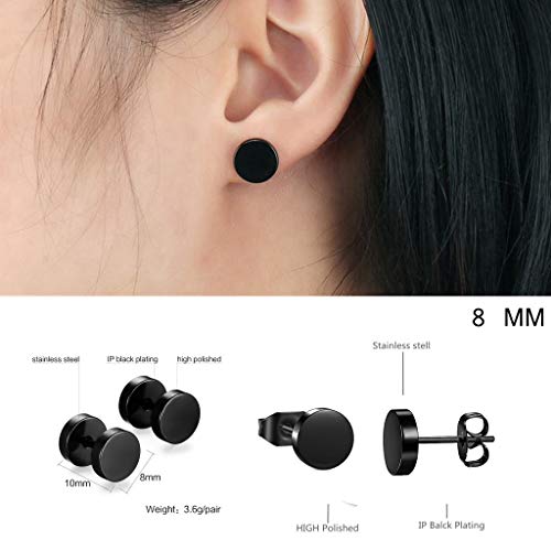 9 Pares de Pendientes de Acero Inoxidable CZ para Hombres Mujeres Pendientes de Oreja Piercing Zirconia cúbico Barbell Helix Tragus