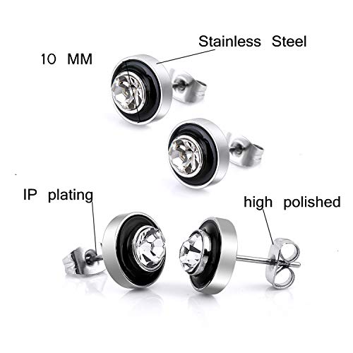 9 Pares de Pendientes de Acero Inoxidable CZ para Hombres Mujeres Pendientes de Oreja Piercing Zirconia cúbico Barbell Helix Tragus