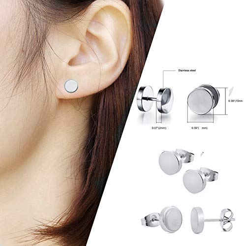 9 Pares de Pendientes de Acero Inoxidable CZ para Hombres Mujeres Pendientes de Oreja Piercing Zirconia cúbico Barbell Helix Tragus