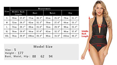 Abollria 2020 Traje de Baño de Una Pieza para Mujer con Push-Up Ropa de Baño sin Hombros Floral Monokinis Halter Bañador Escotado Sexy para Verano