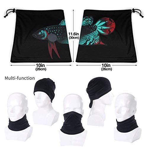 Abstract Beta Fish Micro Fiber Seamless Windproof Bandana & Face Mask & Neck Warmer Gaiter Shield - for Mens Womens