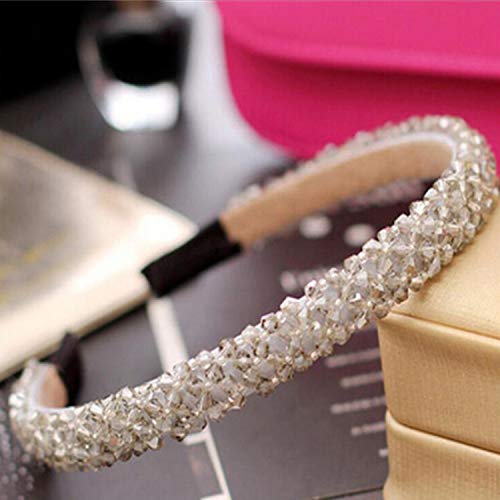 Accessorie Diamond Hair Band Para Las Mujeres Crystal Pearl Beaded Hair Hoop Hairbands Rhinestone Hair Bows Headbands Sweet Girls Accesorios para el Cabello - Púrpura -