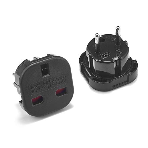 Adaptador de enchufe de la UE Plug 4.0mm 240V 16A Reino Unido Británico de 3 pines for la UE Euro Europeo de 2 pines de enchufe convertidor eléctrico enchufes hembra de salida