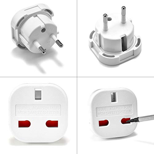 Adaptador de enchufe de la UE Plug 4.0mm 240V 16A Reino Unido Británico de 3 pines for la UE Euro Europeo de 2 pines de enchufe convertidor eléctrico enchufes hembra de salida