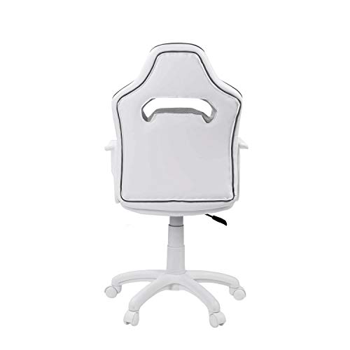 Adec - DRW, Silla de Escritorio, Estudio o Despacho, Sillon Gaming Acabado en Color Blanco y Gris, Medidas: 60 cm (Ancho) x 60 cm (Fondo) x 98-108 cm (Alto)