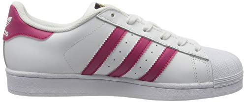 Adidas Superstar Foundation, Zapatillas Unisex Infantil, Blanco / Fucsia, 38 2/3 EU