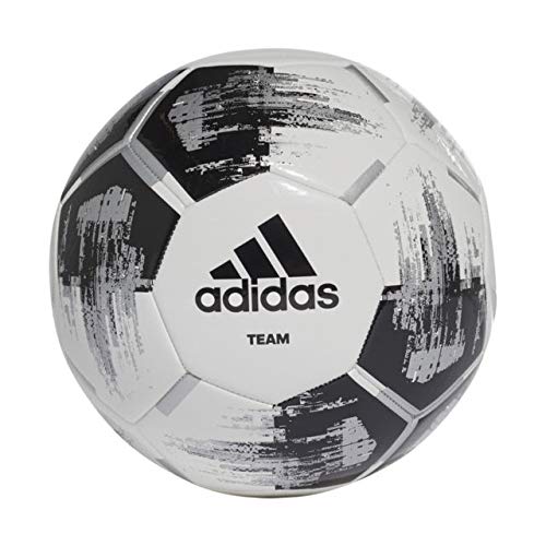 adidas Team Glider Balón de Fútbol, Hombre, White/Black/Silver Met, 5