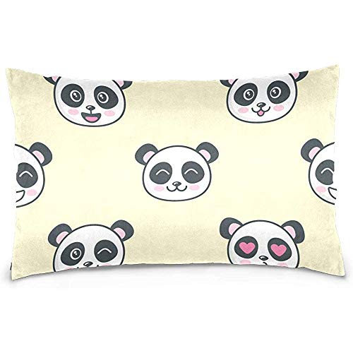 Agnes Carey Cute Faces Velvet Oblong Lumbar Plush Throw Pillow Cover/Shams Cushion Case 20Inch * 30Inch Diseño de Cremallera Invisible Decorativo