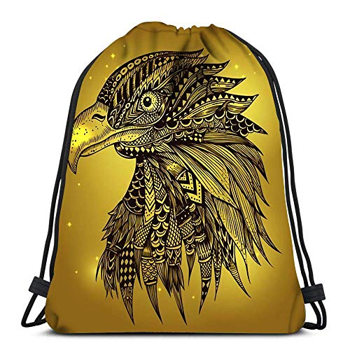 Ahdyr Mochila Sports Gym Bag EA-gle Head Zentangle estilizado para Mujeres Hombres niños de Gran tamaño