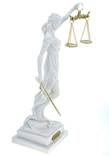 Alabaster Justitia Göttin figura Escultura Themis BGB justicia justicia 32 cm blanco