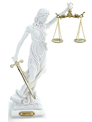 Alabaster Justitia Göttin figura Escultura Themis BGB justicia justicia 32 cm blanco