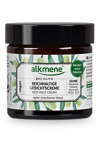 alkmene Crema facial con oliva orgánica - Crema de día rica para piel muy seca - Cuidado facial vegano sin siliconas, parabenes, aceite mineral, PEGs, SLS & SLES - Crema de día (1x 50 ml)