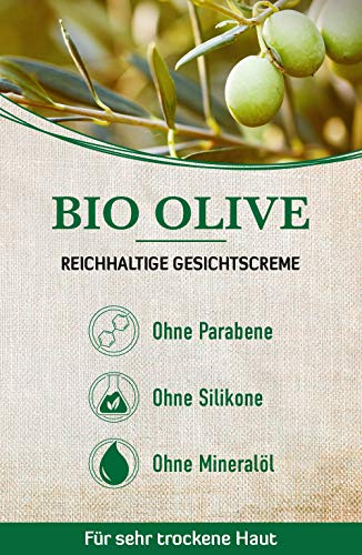 alkmene Crema facial con oliva orgánica - Crema de día rica para piel muy seca - Cuidado facial vegano sin siliconas, parabenes, aceite mineral, PEGs, SLS & SLES - Crema de día (1x 50 ml)