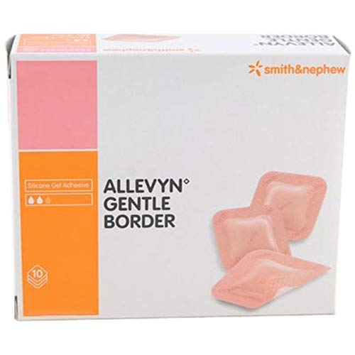 ALLEVYN Gentle Border - Apósitos acolchados (10 cm x 10 cm, 10 unidades)