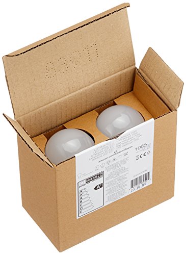 AmazonBasics Bombilla LED Esférica E27, 10W (equivalente a 75W), Blanco Frío - 2 unidades