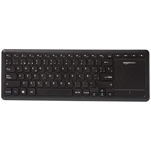 AmazonBasics - Teclado inalámbrico con Touchpad para televisión Smart TV - formato español (QWERTY)