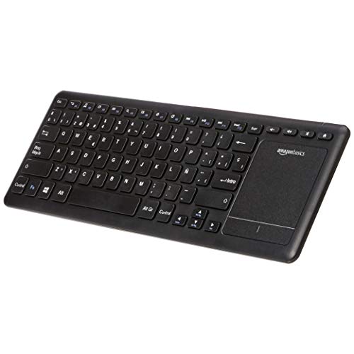 AmazonBasics - Teclado inalámbrico con Touchpad para televisión Smart TV - formato español (QWERTY)